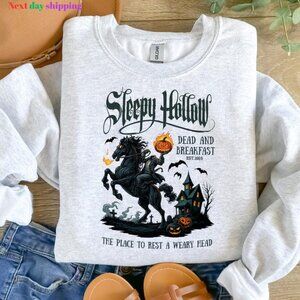 Halloween Scary Sleepy Hollow Sweatshirt Headless Horseman dead and breakfast